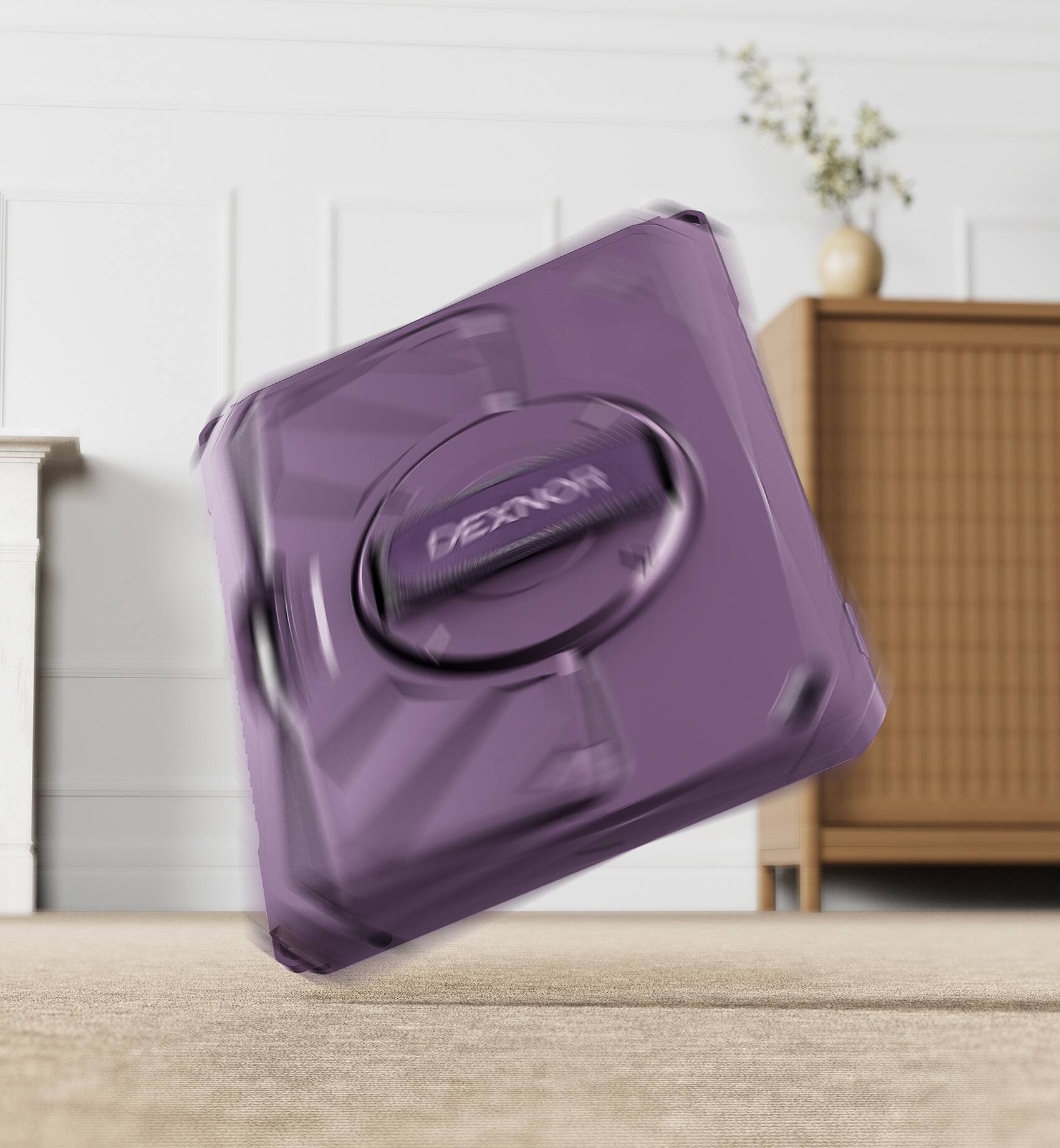Alt View 2. Dexnor - for iPad 9th/8th/7th Gen Rugged Case with 360° Rotating Hand Strap, Pencil Holder Shockproof Full-Body Bumper Cover - Phantom Purple.