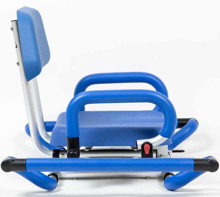 Alt View 2. iLIVING - ILG-628 Swivel Pivot Tub-Mounted Shower Chair with Padded Seat, Back & Arms, Adjustable Width for Bathtub Safety Support - Blue.