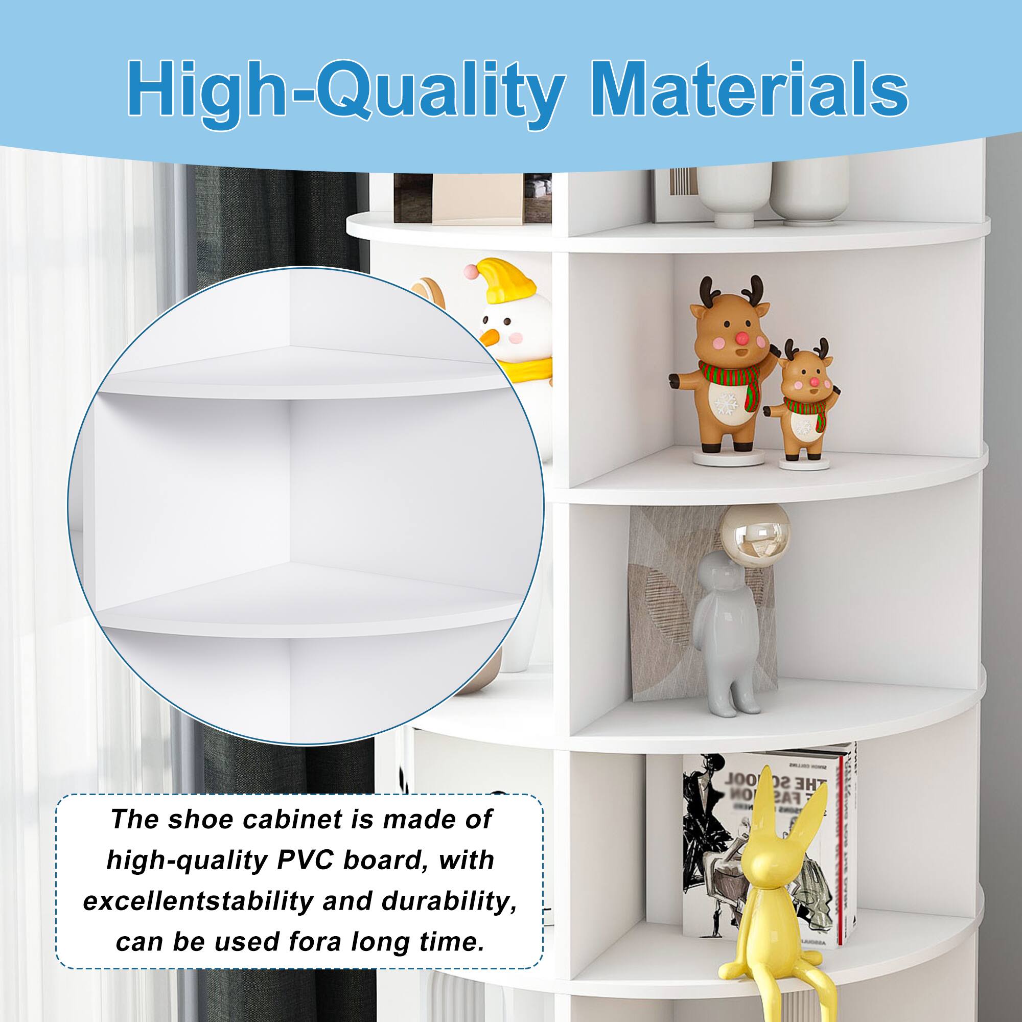 High-Quality Materials

The shoe cabinet is made of high-quality PVC board, with excellent stability and durability, can be used for a long time.