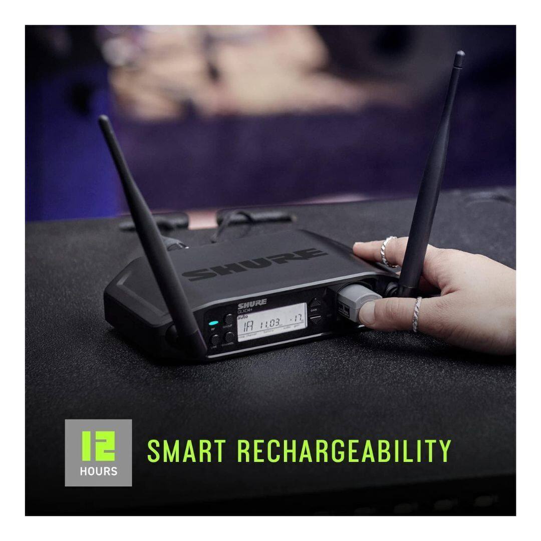 SHURE  
SHURE  
auxDe- te 17  
IR 1103 12  
SMART RECHARGEABILITY  
HOURS