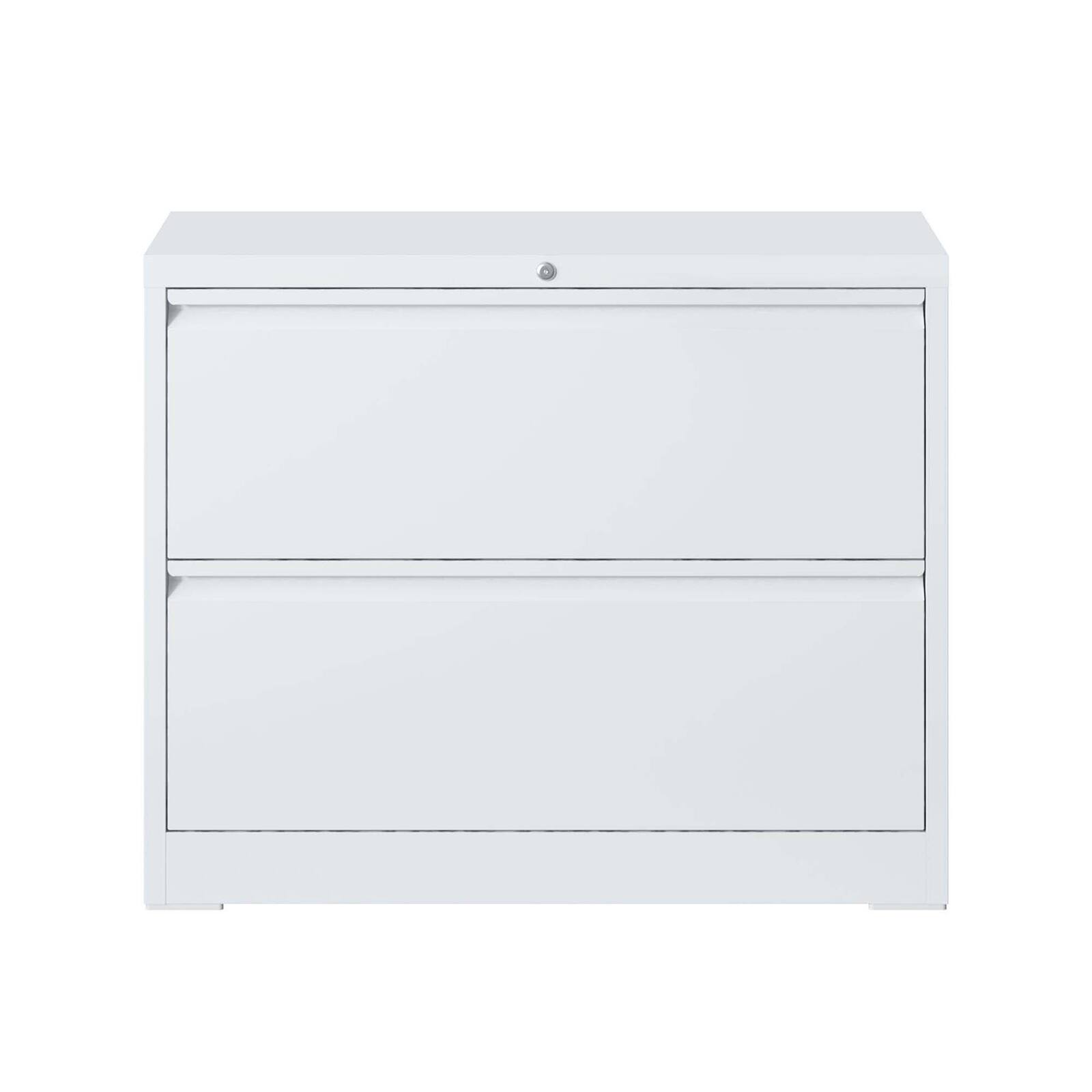 Alt View 8. Chateau Abodes - 2 Drawer Lateral File Cabinet with Lock, Metal Vertical Filing Storage for Legal/Letter/A4/F4 Size - White.