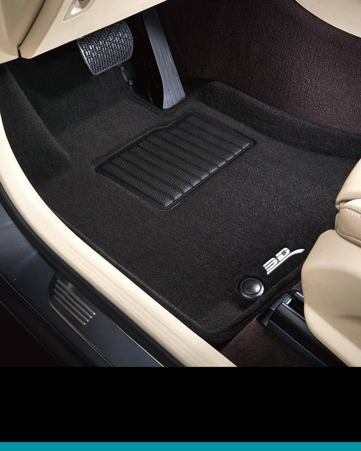 Left. Amber Sporting Goods - 3D MAXpider Elegant Floor Mat (Black) Compatible with Tesla Cybertruck 2024-2026 Elegant Black R1 R2.