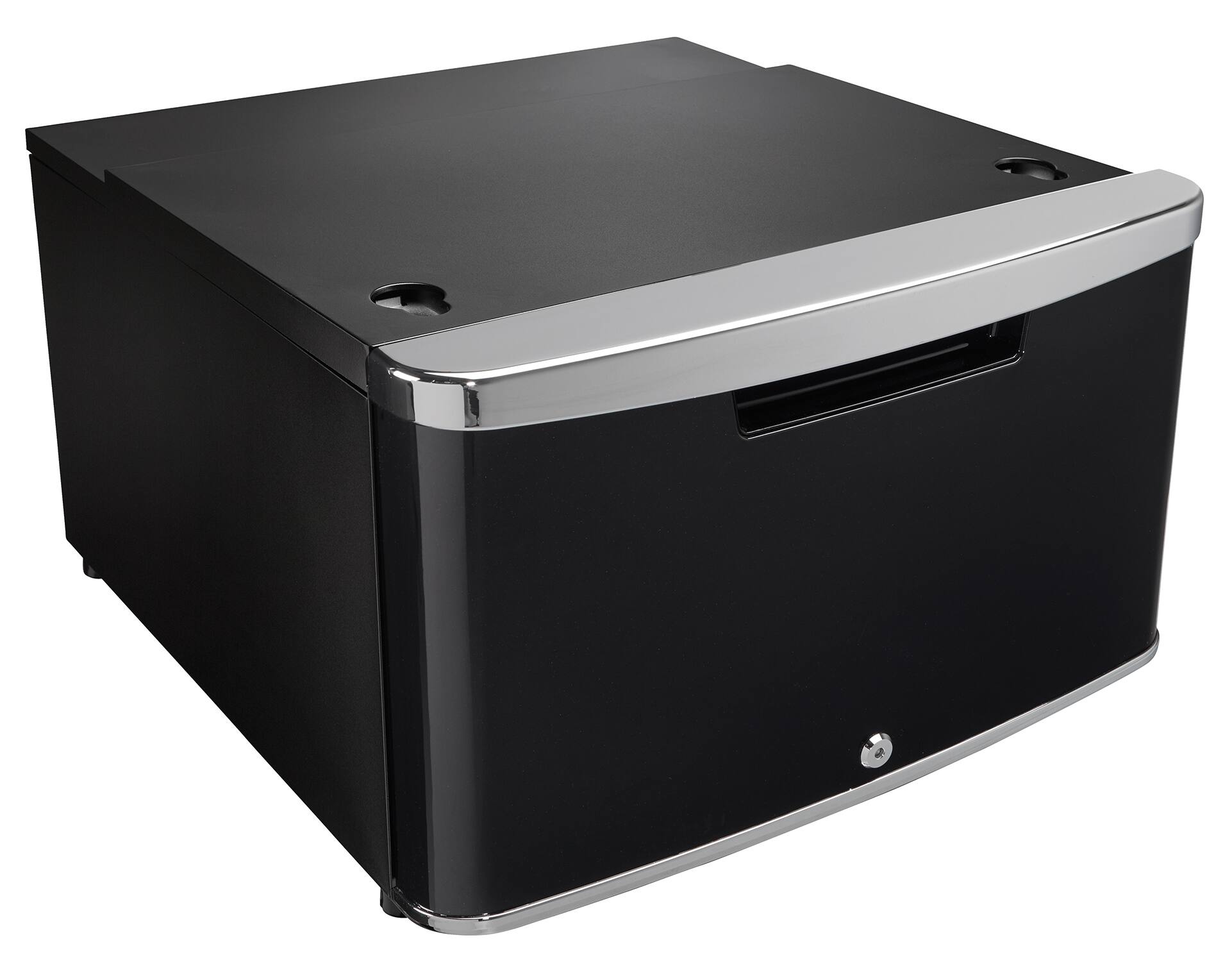 Angle. Danby - ELEV8 Contemporary Classic Storage - Compact Fridge Pedestal - Midnight Black.