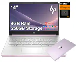 HP - 14" Laptop - Intel Processor N150 2025 - 4GB Memory - 256GB storage(128GB UFS+128GB Card) - Windows 11 - Honey Lavender