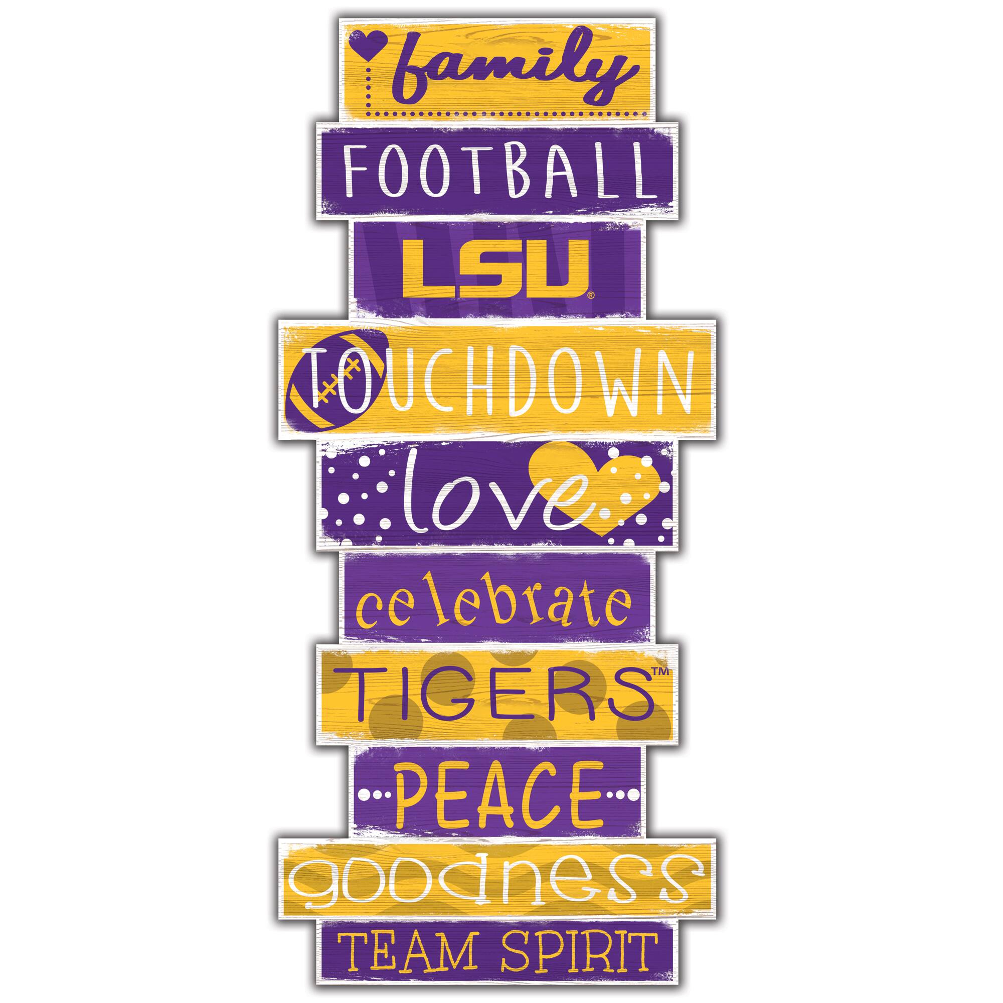 LSU Tigers 5'' x 24'' Celebrations Stack Sign