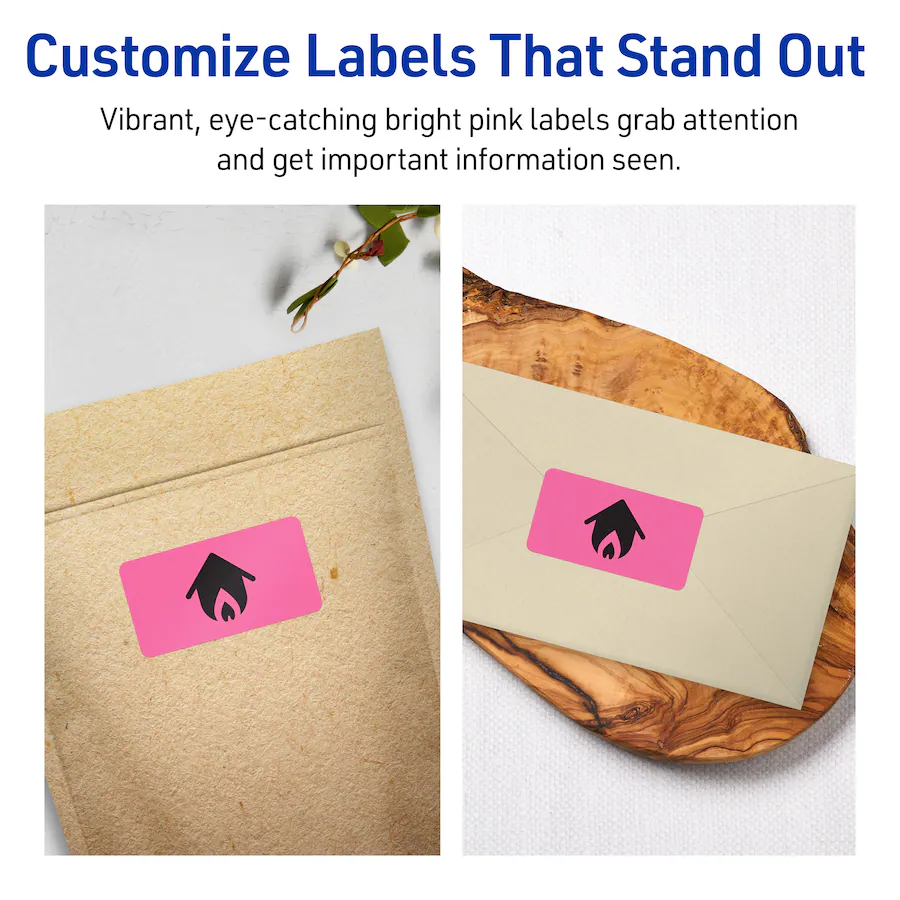 Avery Printable Rectangle Labels, Bright 2/3