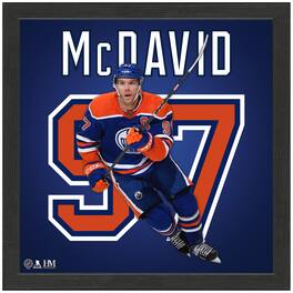 Highland Mint - Connor McDavid Blue Edmonton Oilers 13'' x 13'' Impact Jersey Framed Photo - Multicolor
