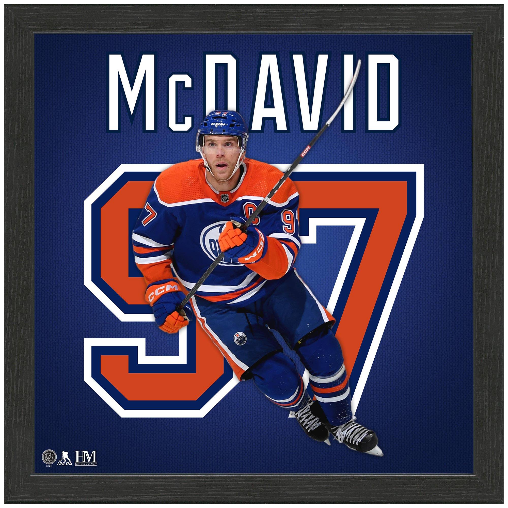 Connor McDavid Blue Edmonton Oilers 13'' x 13'' Impact Jersey Framed Photo