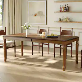 Loheer - Traditional Rectangular Dining Table Diamond Parquet Top 78.7 Inch - Walnut