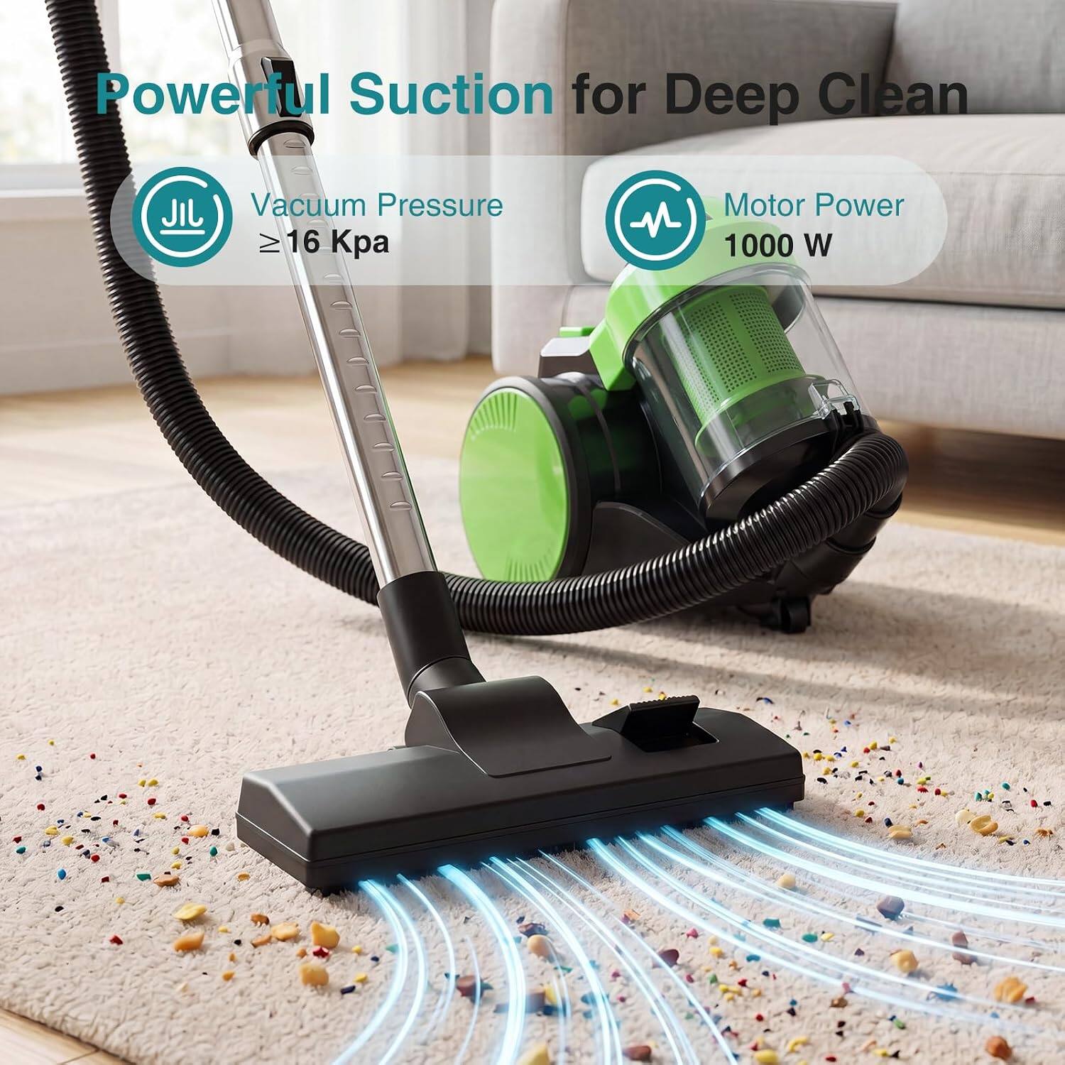 Powerful Suction for Deep Clean  
Vacuum Pressure ≥16 Kpa  
Motor Power 1000 W