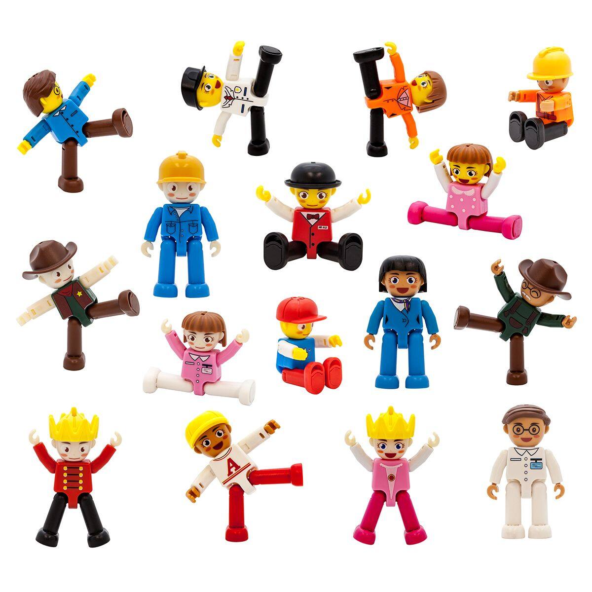 Alt View 5. PicassoTiles - PICASSO-TILES 16PC Magnetic Character Figures Expansion Set, Little People for Magnet Tile Building, STEM Toy.