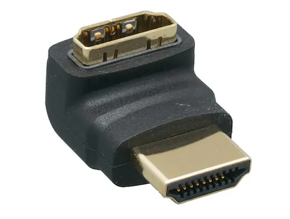Front. Cable Leader - HDMI Male to Female Port Saver 270 Degree - Black.