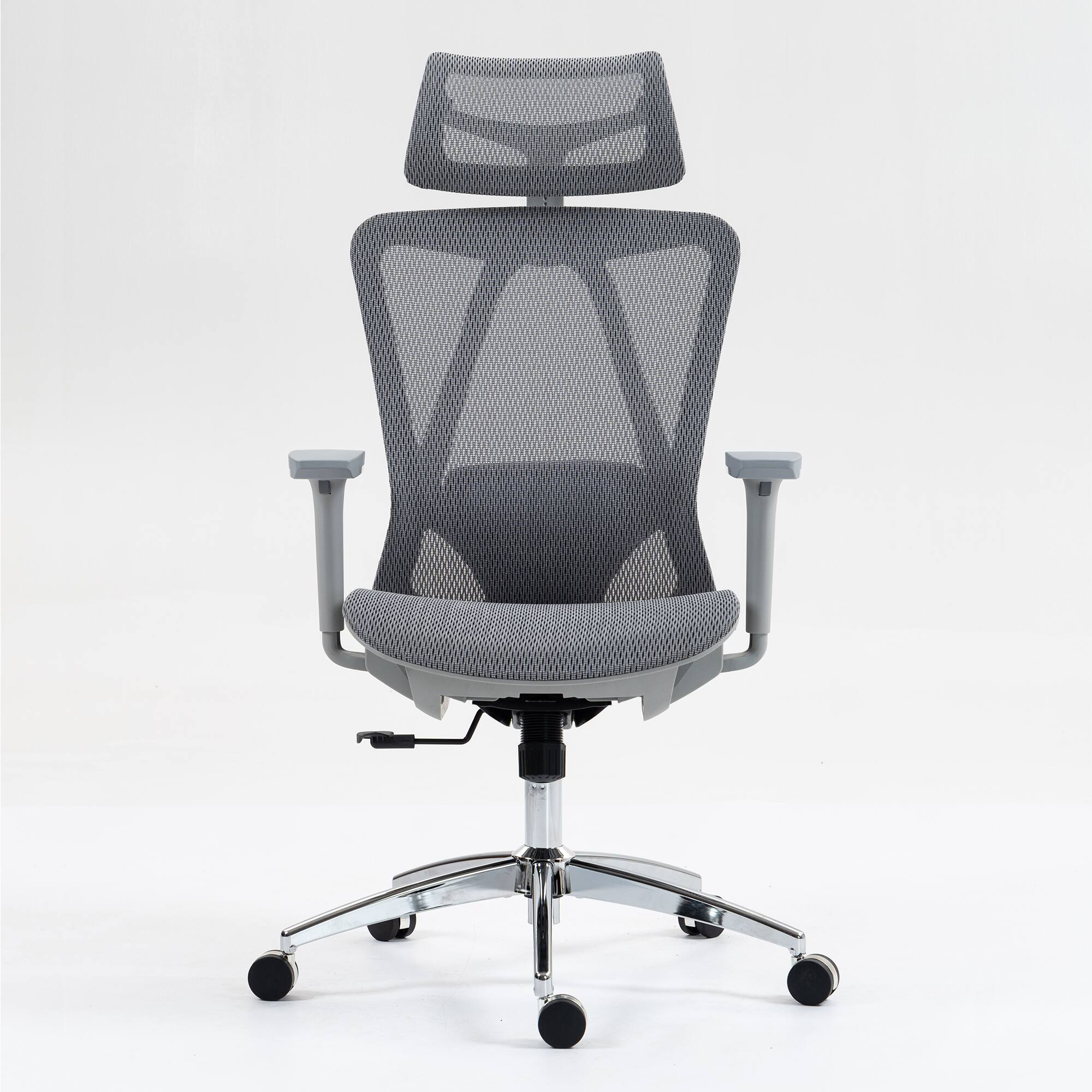 Angle. GOODSILO - Ergonomic Mesh Office Chair with Adjustable Lumbar Support & 3D Armrests - Grey.