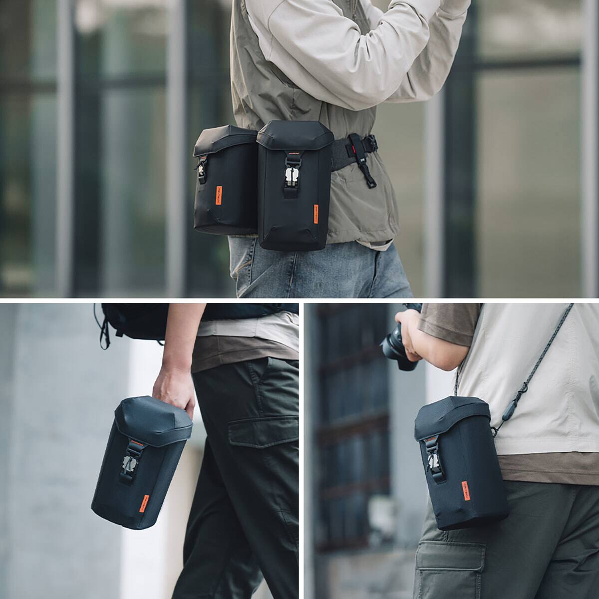 Alt View 6. PGYTECH - PGYTECH Lens Case, Black - Medium.