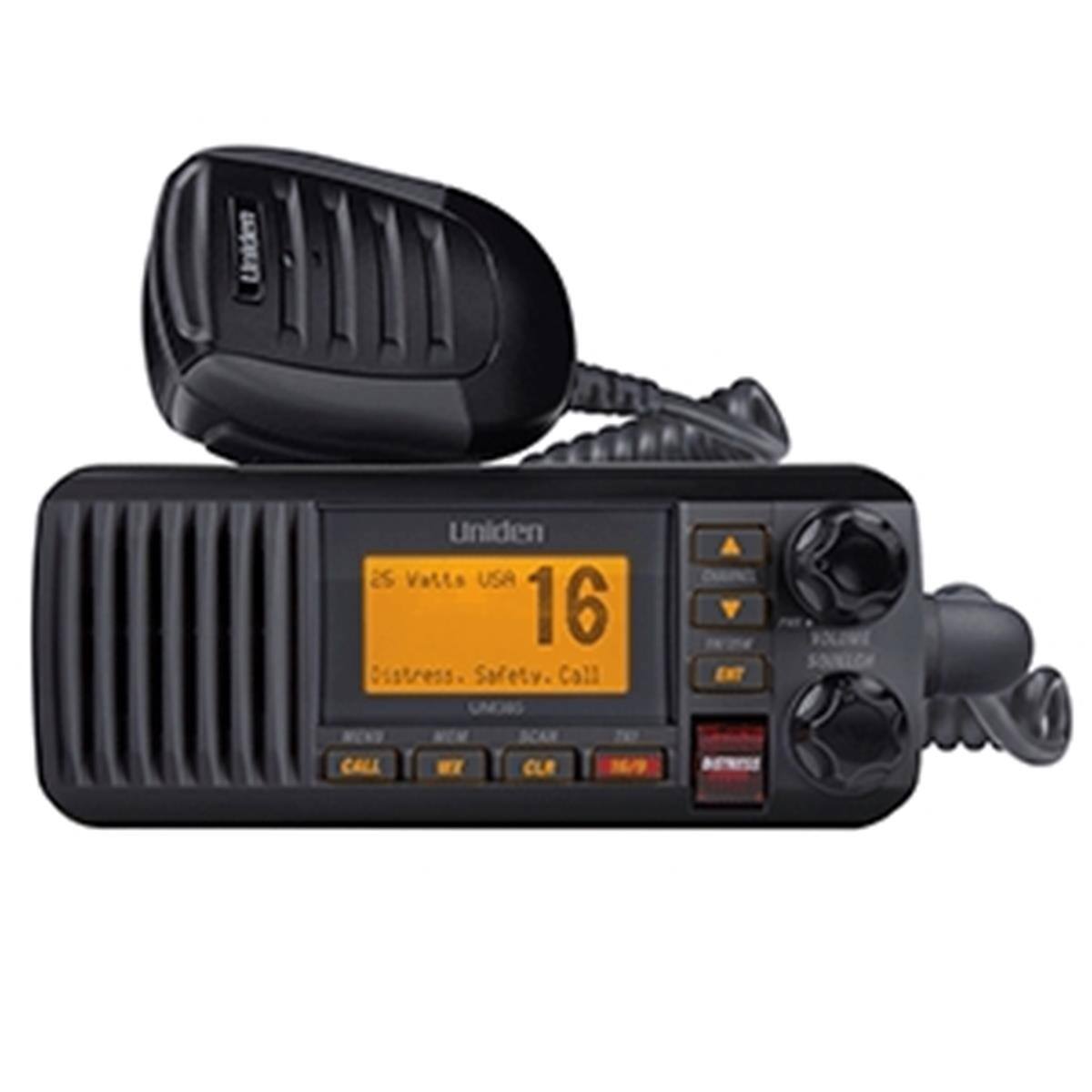 Uniden 2S VHF USA 16  
Distress. Safety. Call  
UNORG SCAN CALL WT CLR N/9 A Y ENT  
As VOLUME SODELCH