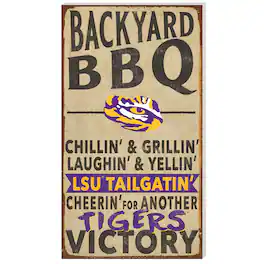 Jardine - LSU Tigers 11'' x 20'' Indoor/Outdoor BBQ Sign - Tan
