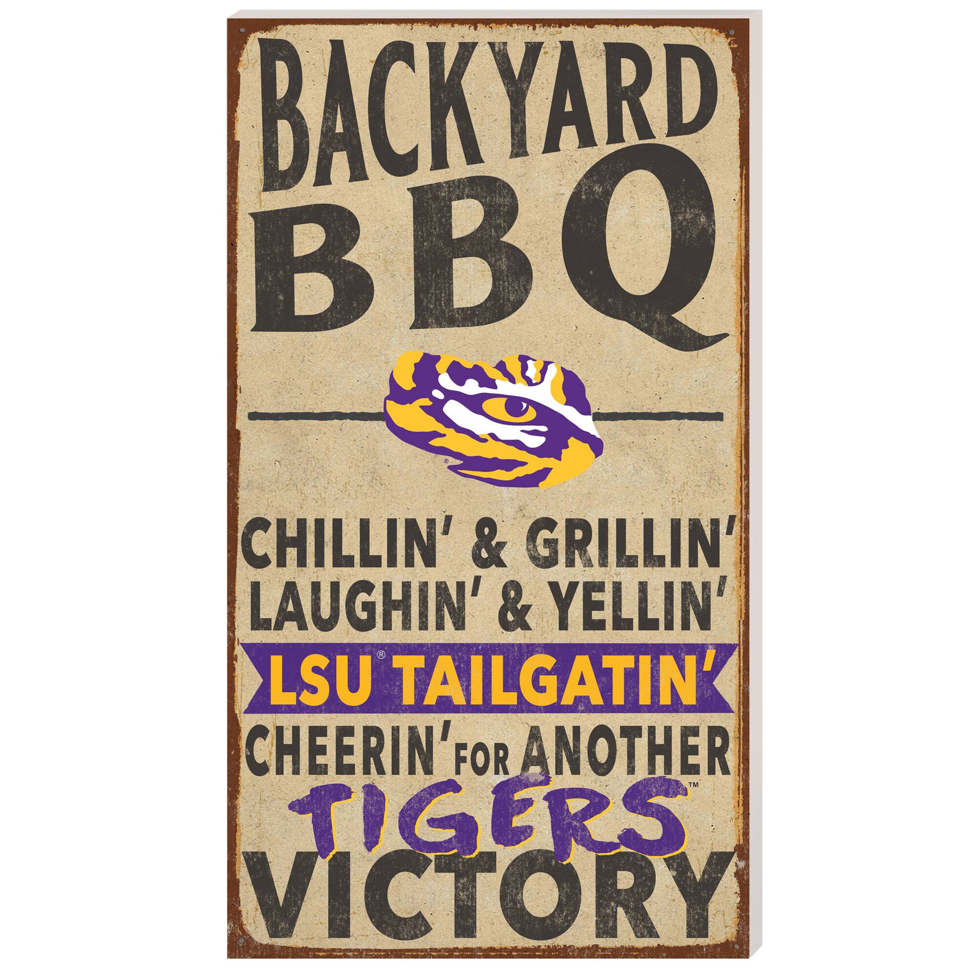 LSU Tigers 11'' x 20'' Indoor/Outdoor BBQ Sign