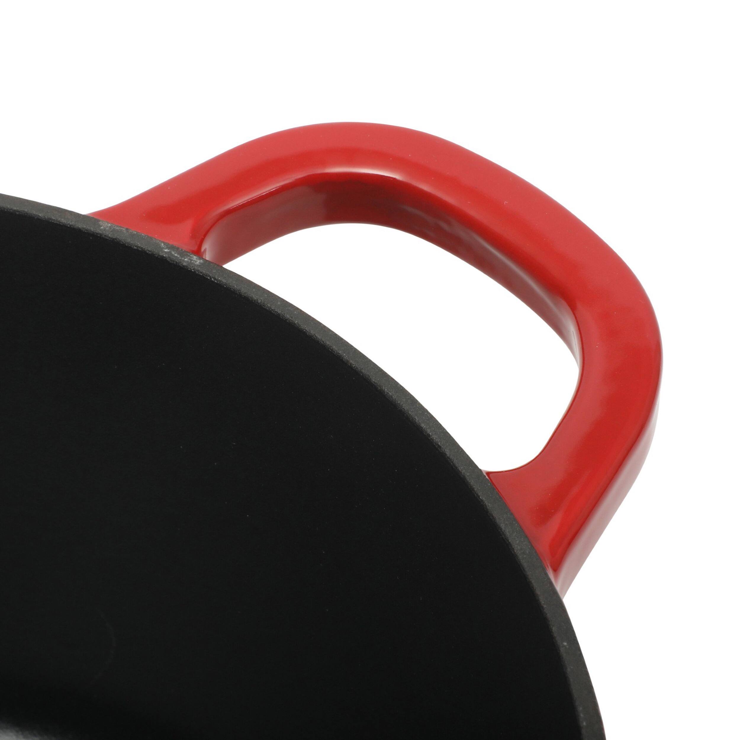 Alt View 2. Crockpot - Crock Pot 3 Quart Enameled Cast Iron Dutch Oven With Borosilicate Lid in Red - Red.