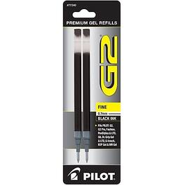Pilot - G2 Gel-Ink Pens Refill, Fine Point, 2/Pack (77240) - Black Ink