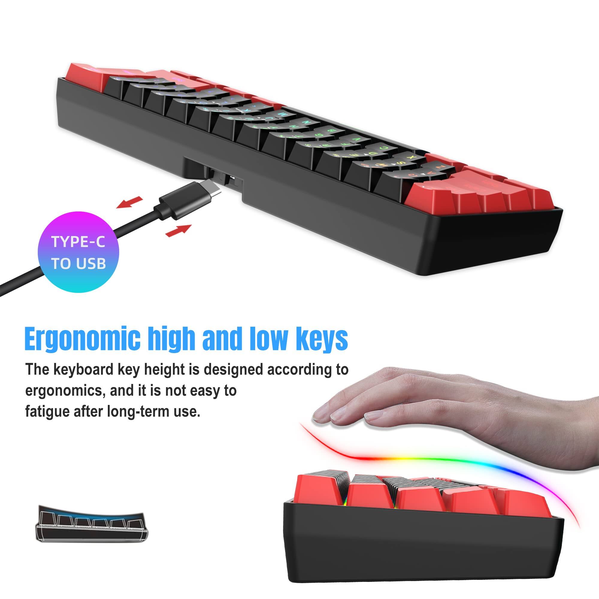 TYPE-C TO USB

Ergonomic high and low keys

The keyboard key height is designed according to ergonomics, and it is not easy to fatigue after long-term use.
