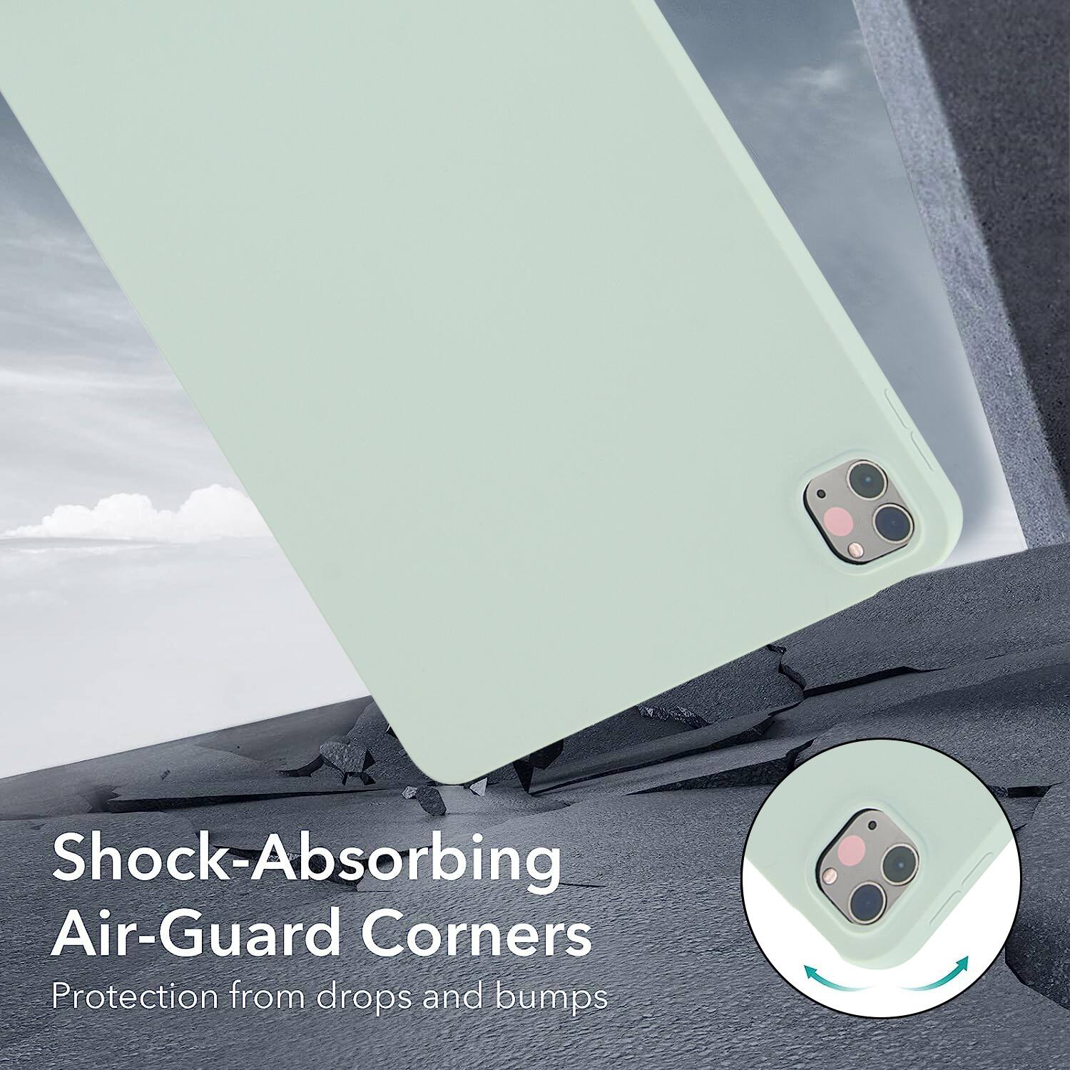 Shock-Absorbing Air-Guard Corners  
Protection from drops and bumps