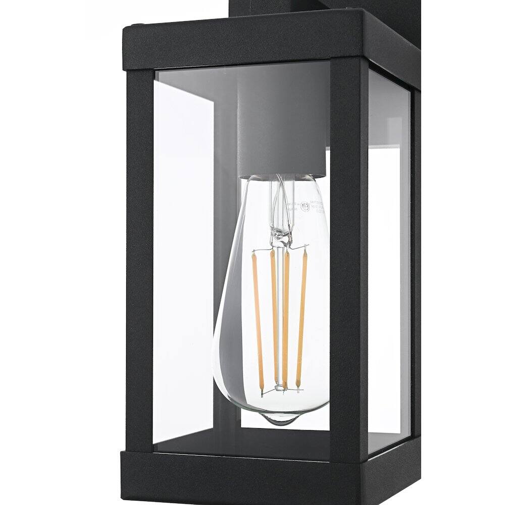 Alt View 2. Elegant Lighting - Peter 4 Inch Outdoor Wall Sconce In Black - Black.