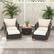 Alt View 1. Costway - 5 PCS Patio Furniture Set with Storage Table Ottomans Soft Pillows & Cushions - Black,White.