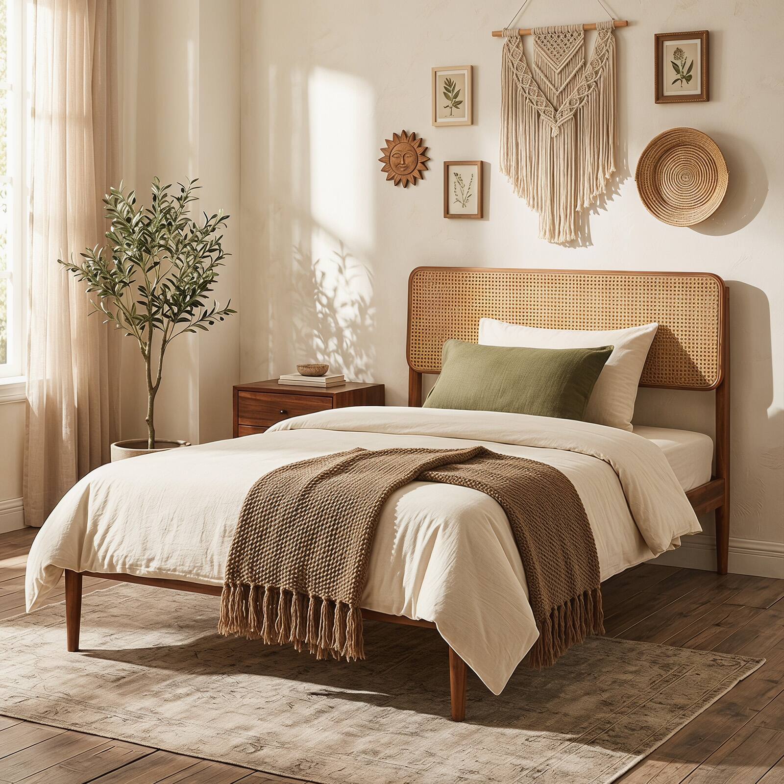 Alt View 3. Costway - Costway Wooden Bed Frame Twin Size with Wooden Slat Support, No Box Spring Needed - Brown.