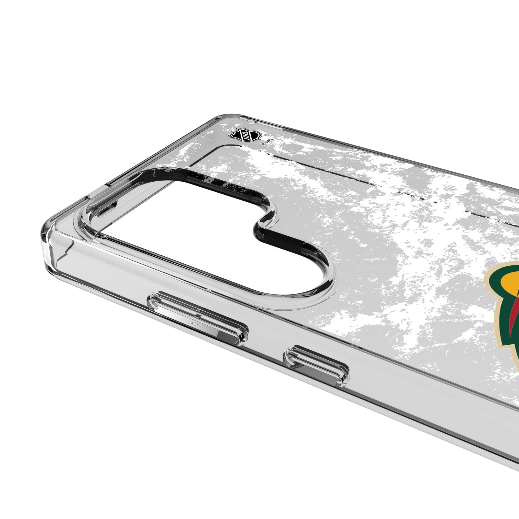 Alt View 2. Keyscaper - Minnesota Wild Galaxy Stripe Clear Ice Case - S23 - Multicolor.