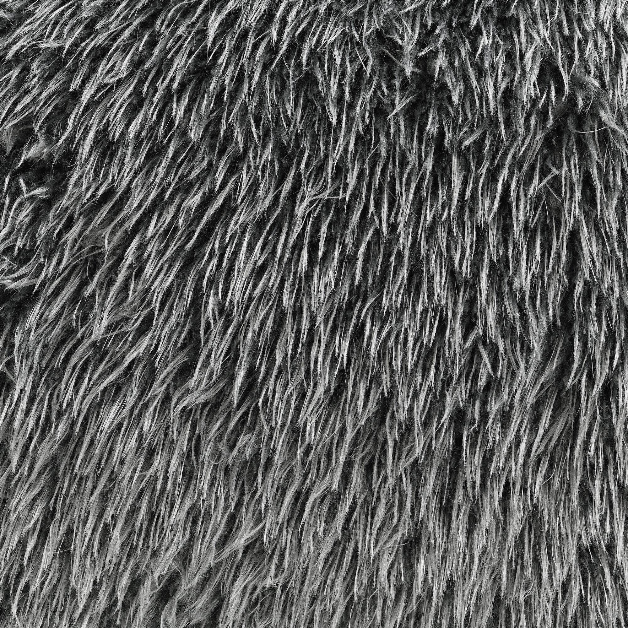 Alt View 4. Vaczon - Faux Fur Loveseat Sofa Cozy Shaggy Plush Chair for Home Apartment or Lounge Area with Accent Pillows - Dark Gray.