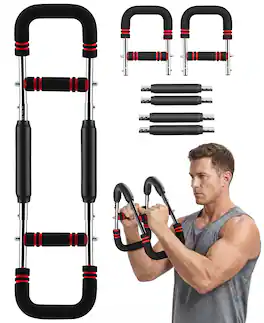 Sugift - Twister Arm Chest Exerciser Adjustable 90-160-lb with 4 Springs for Biceps Triceps Chest and Shoulders - Black