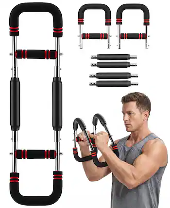 Front. Sugift - Twister Arm Chest Exerciser Adjustable 90-160-lb with 4 Springs for Biceps Triceps Chest and Shoulders - Black.
