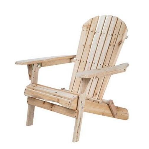 Angle. Hivvago - Folding Adirondack Chair for Patio Garden in Natural Wood Finish - Natural.
