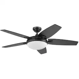 Honeywell - 48" Contemporary Ceiling Fan, LED Light, Remote Control, Carmel - Black