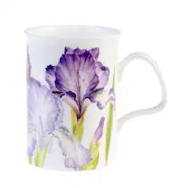 Jiallo - Roy Kirkham Lancaster Mug - Iris, Set of 2, Bone China Ceramic, Made in England - Mutli color