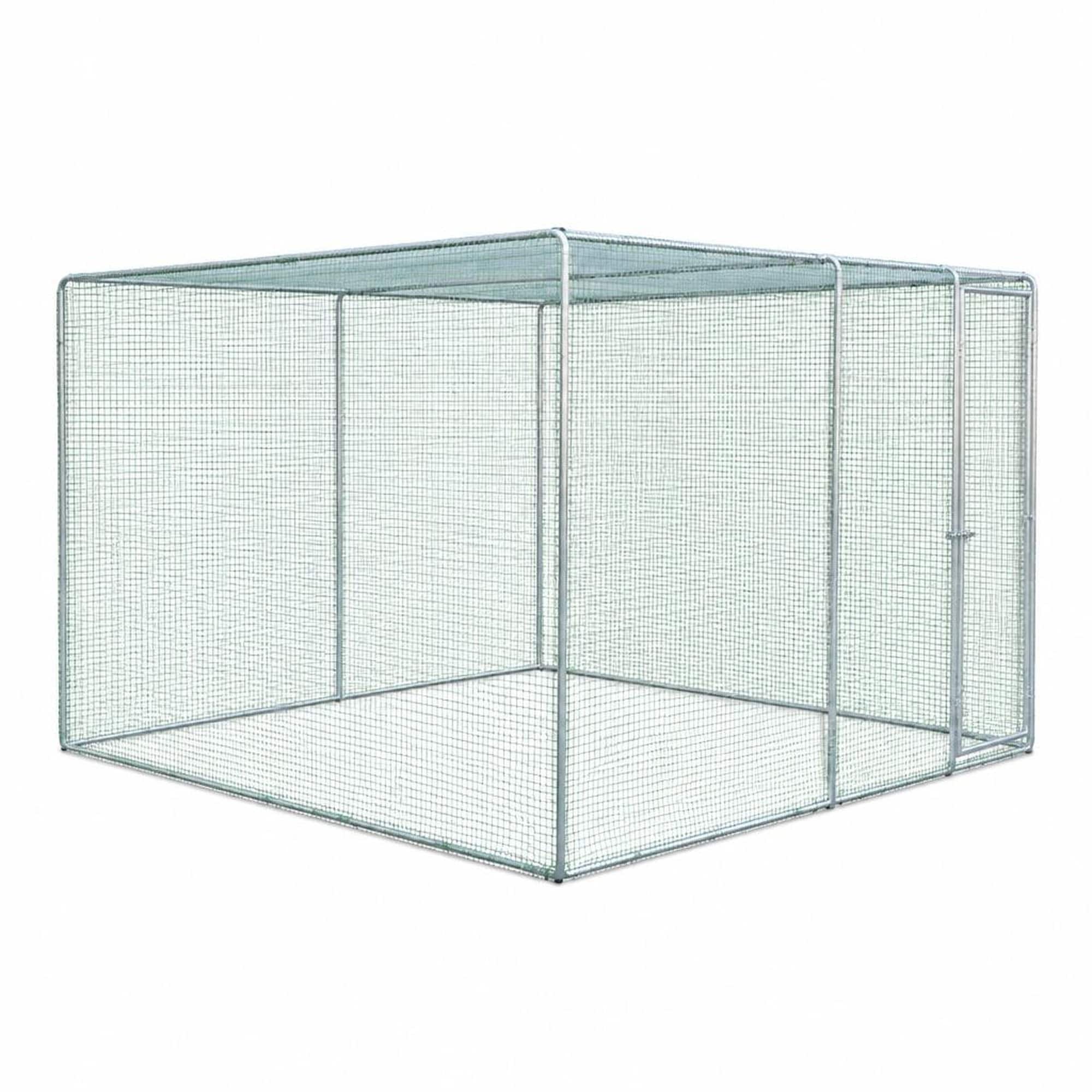 RYHNUYNE - Chicken Coop 9.8x6.5x6.5 ft, Galvanized Steel Frame, PVC-Coated Wire Mesh, Green Cover, Outdoor Pet Enclosure