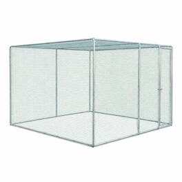 RYHNUYNE - Chicken Coop 9.8x6.5x6.5 ft, Galvanized Steel Frame, PVC-Coated Wire Mesh, Green Cover, Outdoor Pet Enclosure