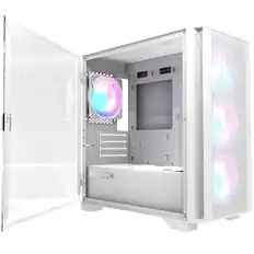 Front. Montech - Montech AIR 100 ARGB microATX Tower - White.