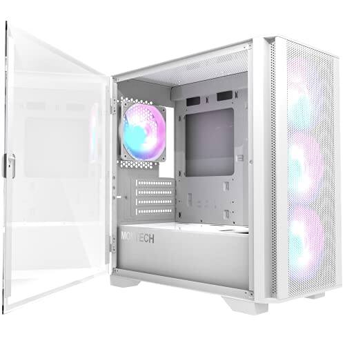 Front. Montech - Montech AIR 100 ARGB microATX Tower - White.