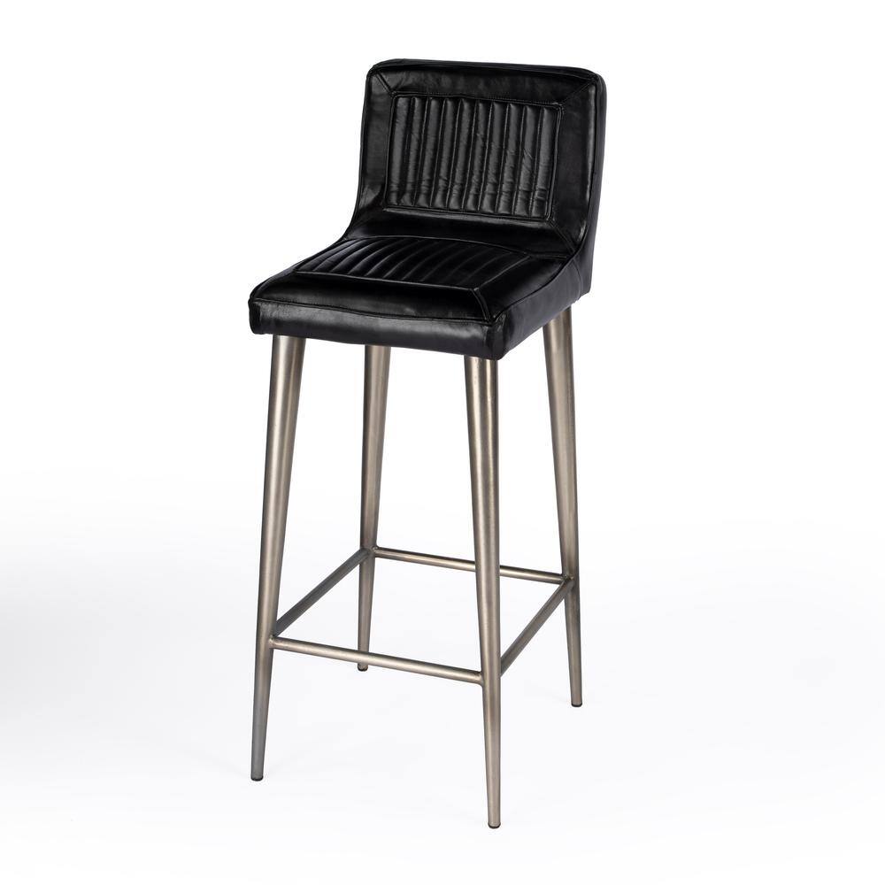 Alt View 2. Butler Specialty - Maxwell Leather 32.5" Bar Stool - Black.