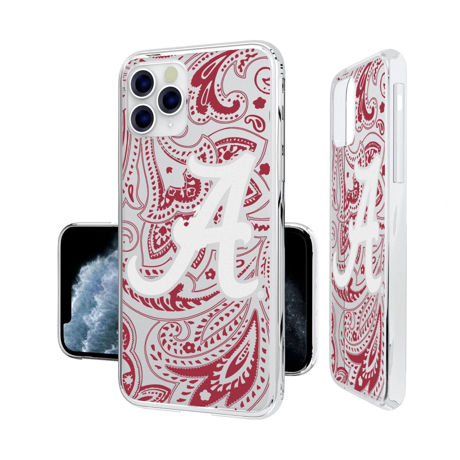 Alt View 2. Keyscaper - Alabama Crimson Tide iPhone Paisley Design Clear Case - 14 Pro - Multicolor.
