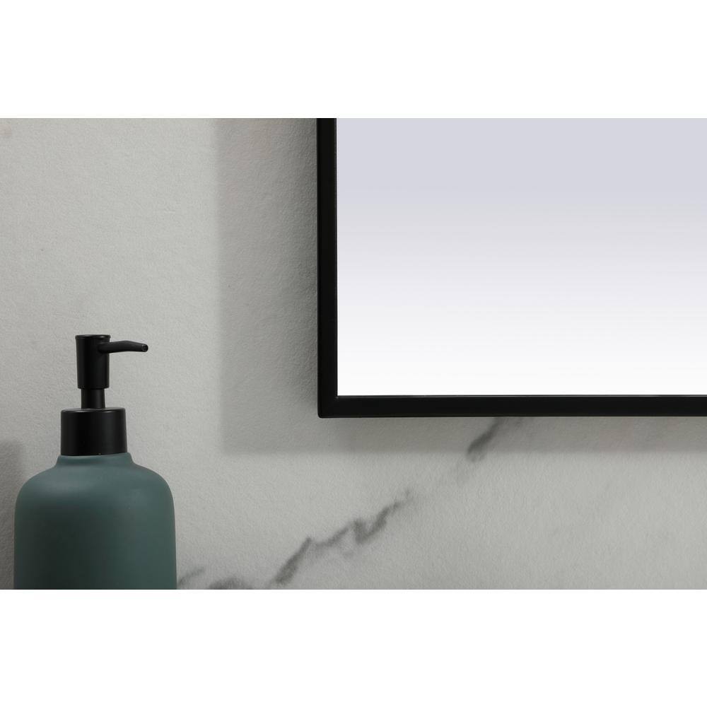 Alt View 1. Elegant Decor - Metal Frame Arch Mirror 39x24 Inch in Black - Black.