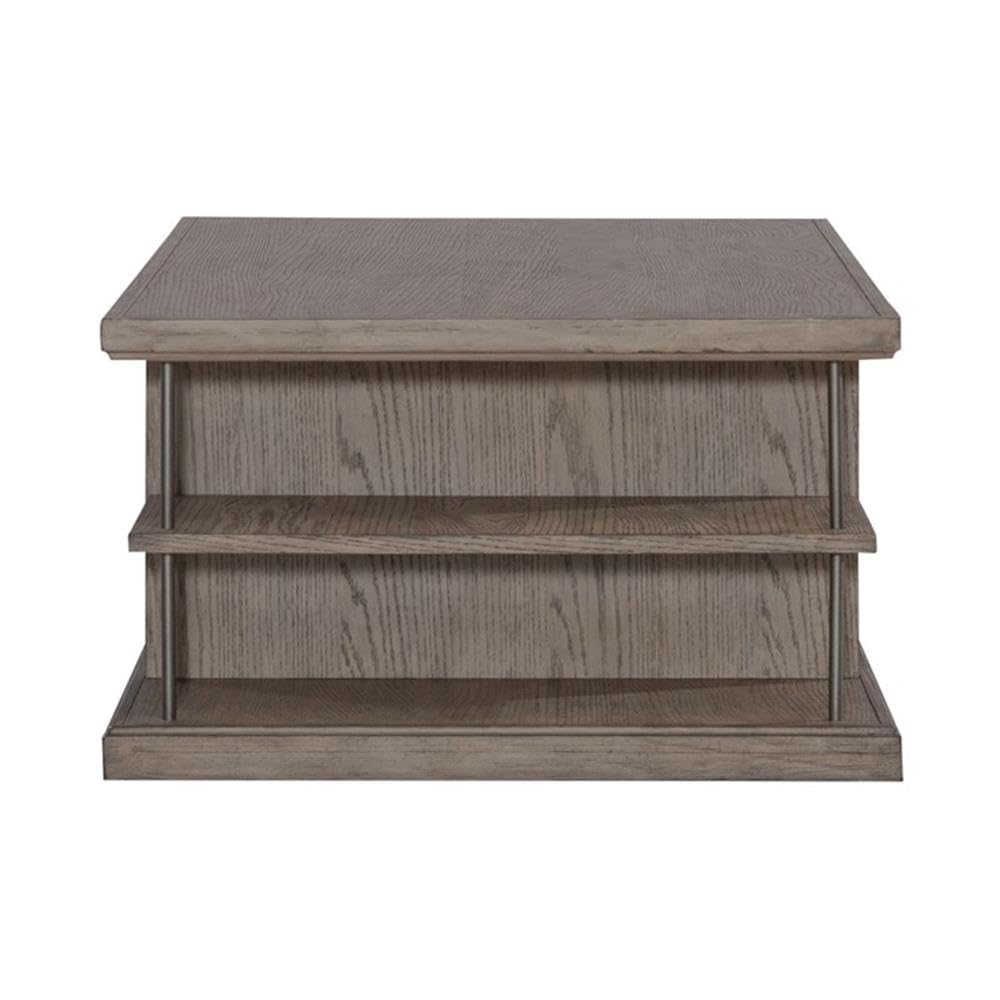 Back. Liberty Furniture Industries - City Scape Metal Accent Oak Wood Cocktail Table for Living Room Burnished Beige - Burnished Beige.