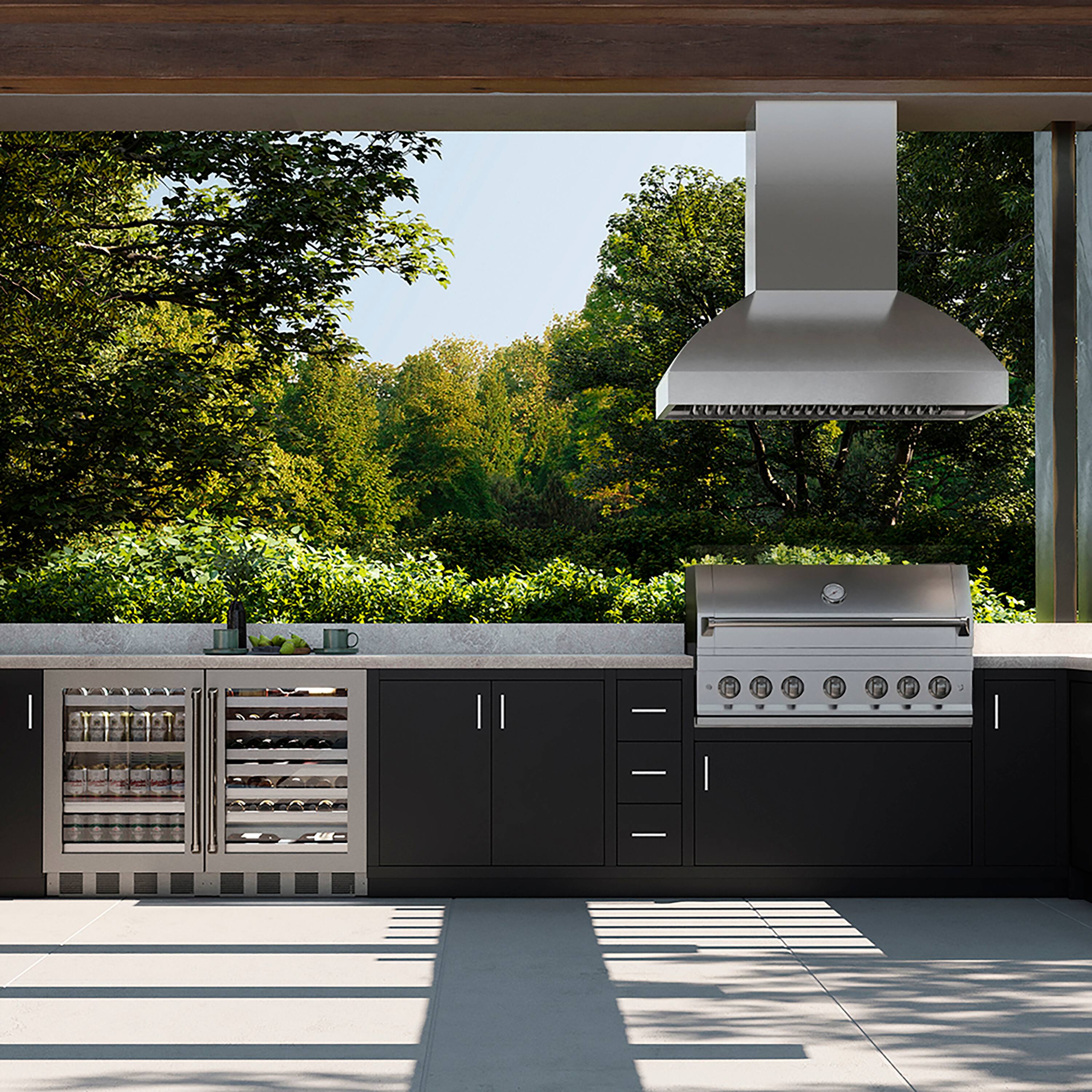 Alt View 5. ZLINE - ZLINE 48 in. Island Mount Outdoor Grill Hood (GOi2-48) - Stainless Steel.