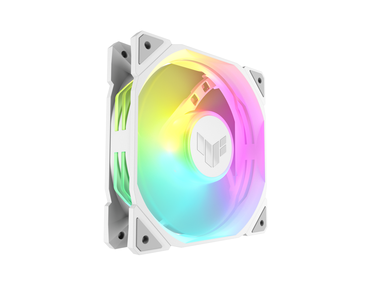 Alt View 1. ASUS - ASUS TUF TR120 120mm ARGB White Fan Triple Pack, 77.4 CFM, Aura Sync, PWM - White.