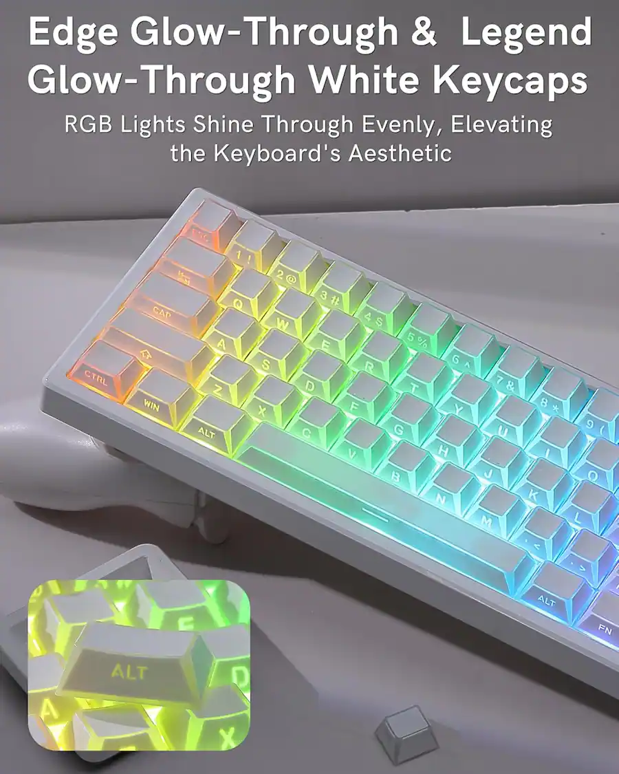 Womier Shine Through Keycaps, PBT Keycap Cherry Profile Custom Keys Set ...