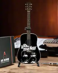 The Beatles - Axe Heaven Fab Four A Hard Day's Night Tribute Mini Acoustic Guitar Radio Days Replica - Collectibles