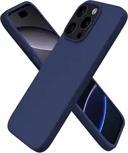 Ornarto - Designed for iPhone 16 Pro Case 6.3", Liquid Silicone 3 Layers Full Covered Protective Cover - Navy Blue