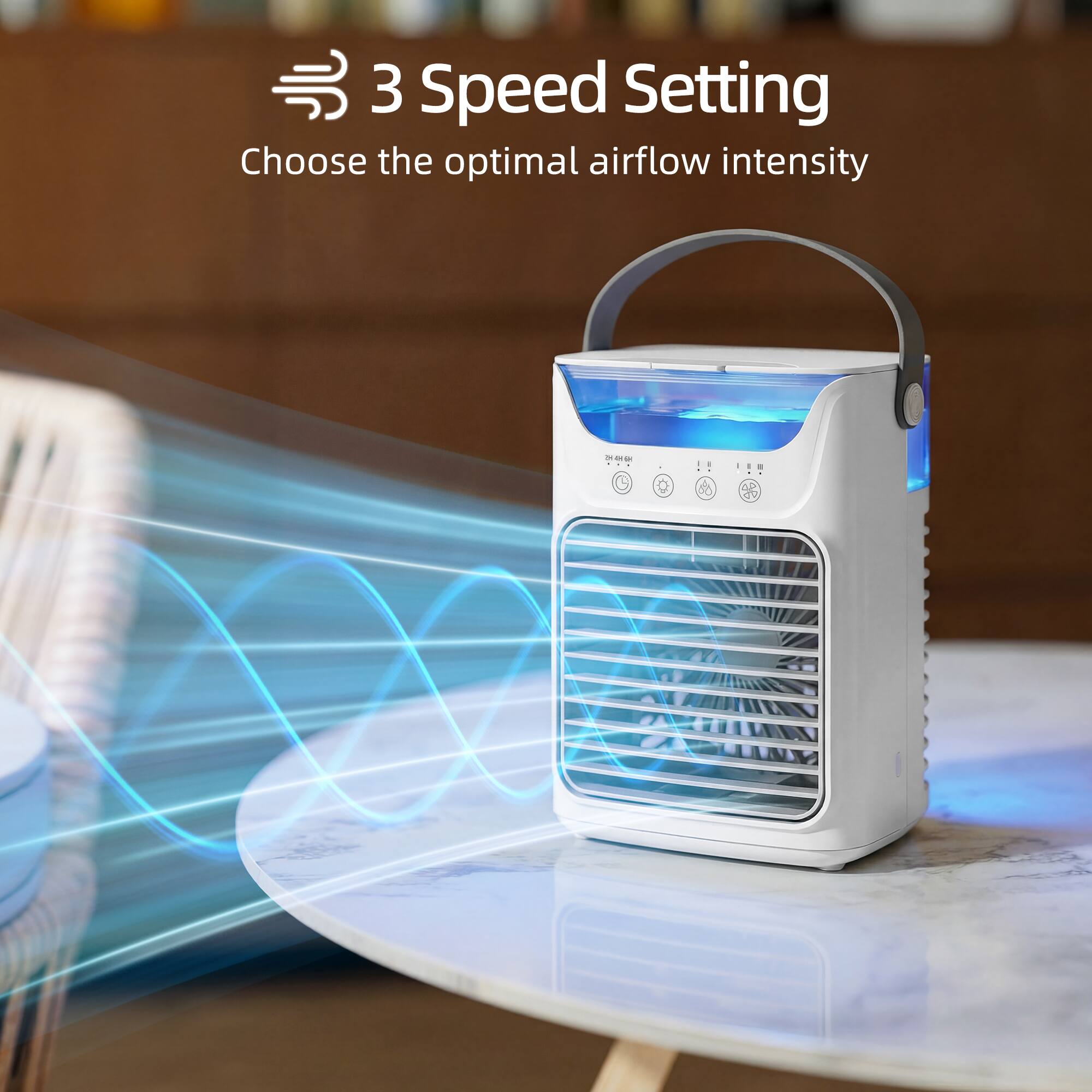 3 Speed Setting  
Choose the optimal airflow intensity