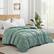 Angle. Puredown - Puredown Luxurious 300TC 100% Organic Cotton Down Feather Fiber Comforter, Green, Full/Queen - Green.